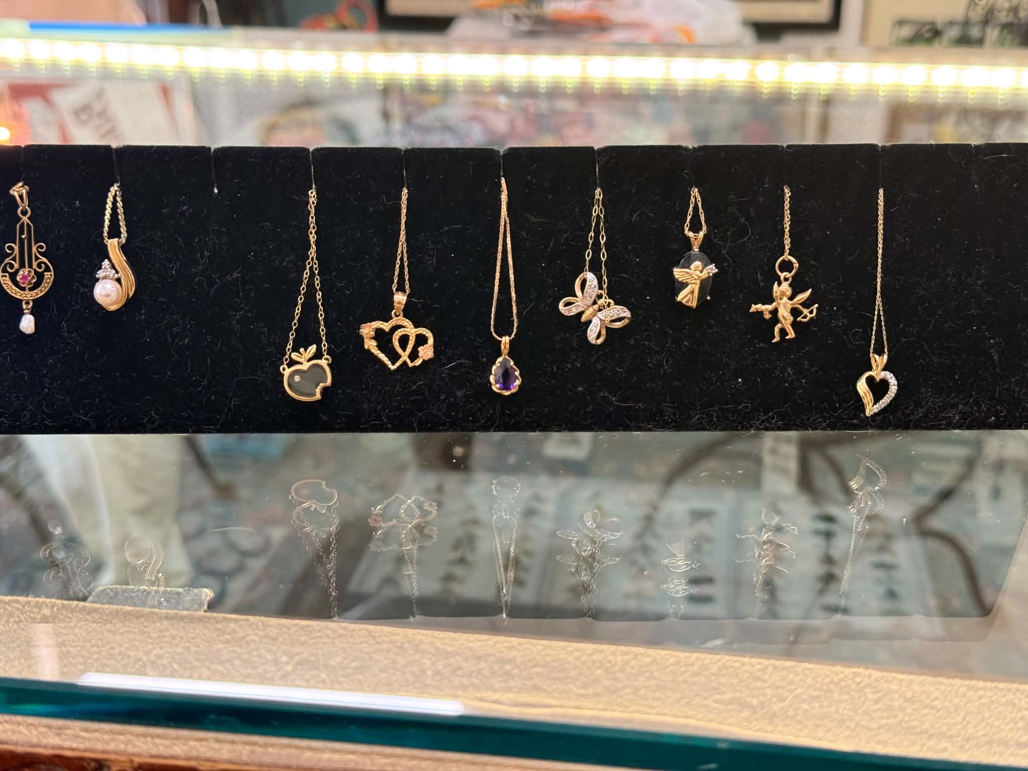 Gold Chain Necklace Display